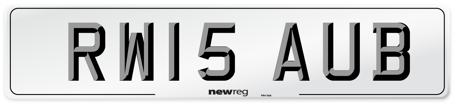 RW15 AUB Number Plate from New Reg